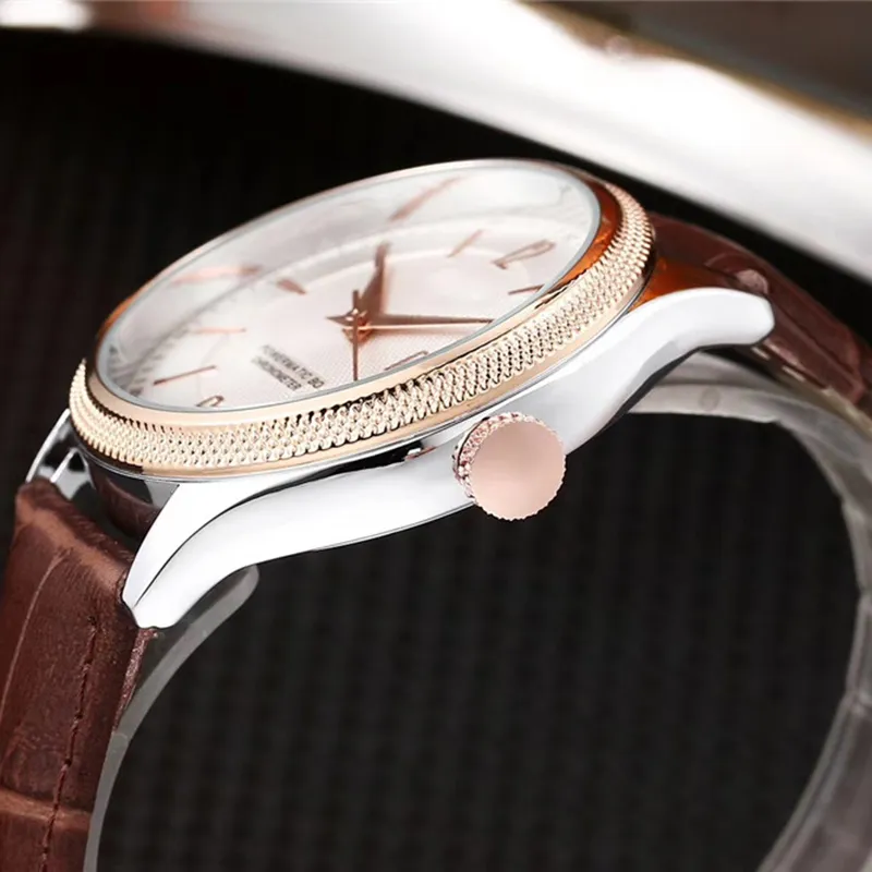 Reloj suizo para hombres movimiento de cuarzo relojes casuales t063 correa de cuero reloj de diseñador estilo de vida reloj de negocios impermeable montre de248e