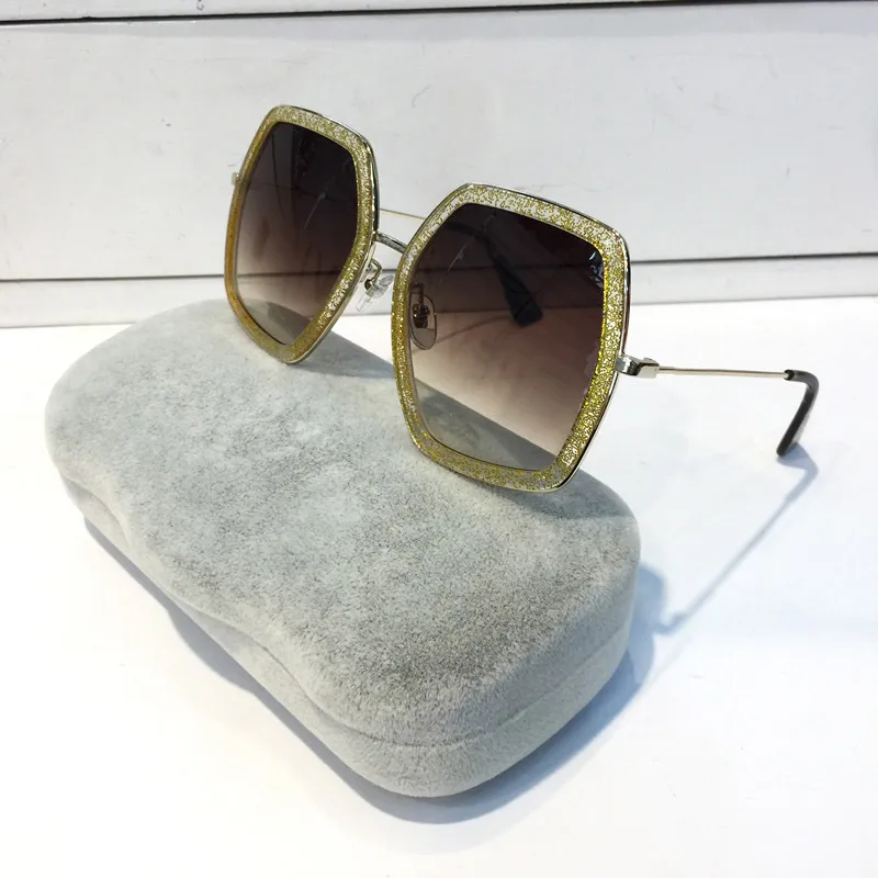 Fashion 0106S Women Sunglasses Square Big Frame Summer generous Style Glasses Mixed Color Frame Top Quality UV Protection popular 0106