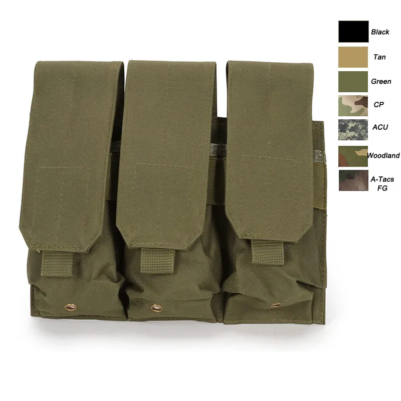 Tactical Molle Triple Magazine Pouch Bag Mag Holder Cartridge Clip Pouch AR M4 5.56/.223 Pistool