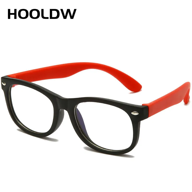 Hooldw Anti Blue Light Kids Glasses Children Square Optical Frame Eyeware Boy Girls Square Computer Transparenta glasögon UV400218O