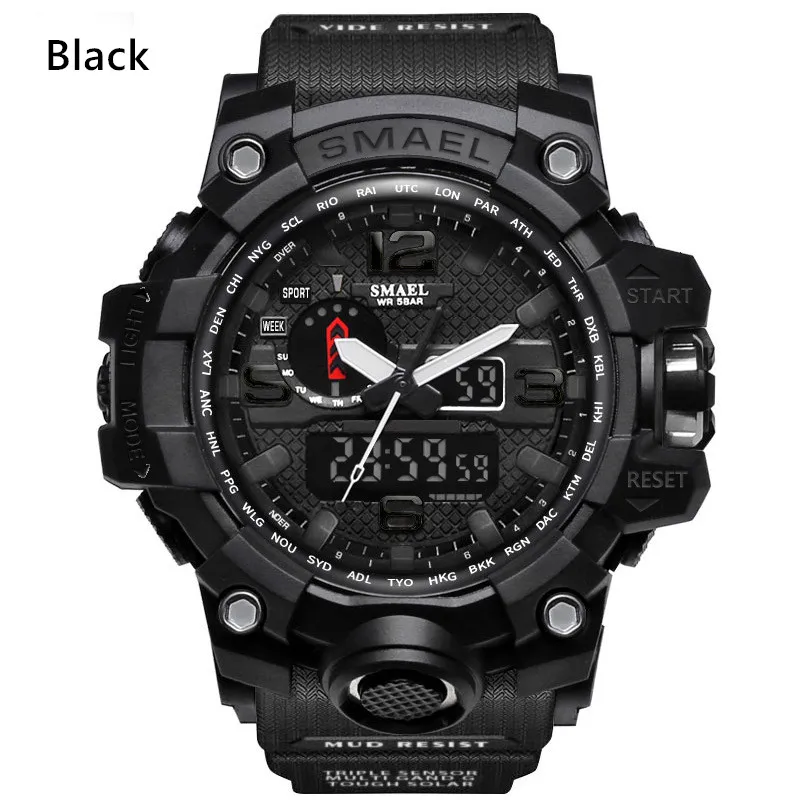 New Smael Relogio Men's Sports Watches LED CHRONOGROGraph armbandsur Military Watch Digital Watch Good Gift for Men Boy D276Q
