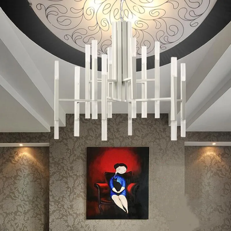 Nordic postmodern LED art villa chandelier living room lobby restaurant gold chandelier creative personality tube lights253i