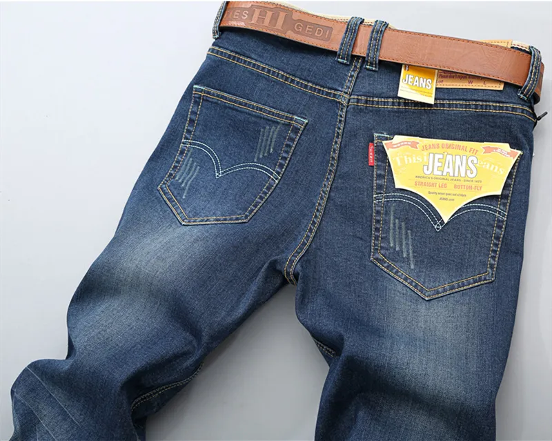 Модные весенние эластичные джинсы больших размеров 28-44 46 48 Прямые джинсовые мужские джинсы известных брендов Мужские дизайнерские джинсы 2020264J