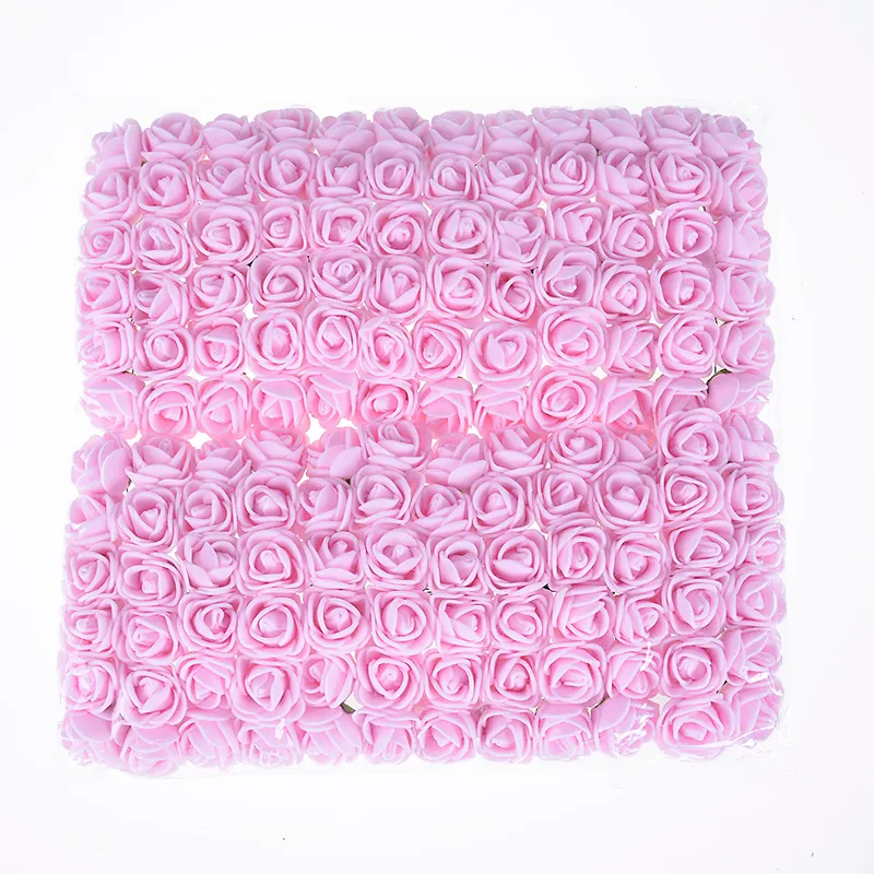 144 pçs 2cm mini espuma rosa buquê de flores artificiais multicolorido rosa casamento decoração scrapbooking fake210k