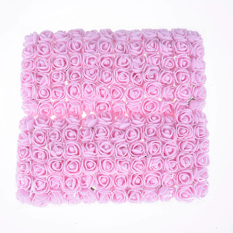 144 st 2 cm mini skum rose konstgjord blomma bukett multicolor rose bröllop blommor dekoration scrapbooking fake227m