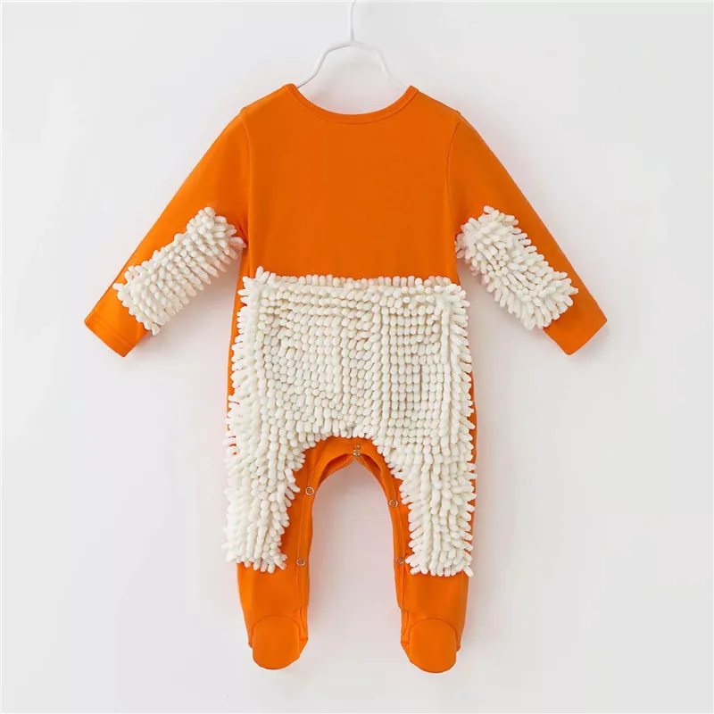 2019 New Baby Mop Clothes Long Sleeve Crawling Clothes Toddler Jumpsuit Suit Cotton Infant Cleaning Mop Suit Outfit Unisex Rompe Y7973794