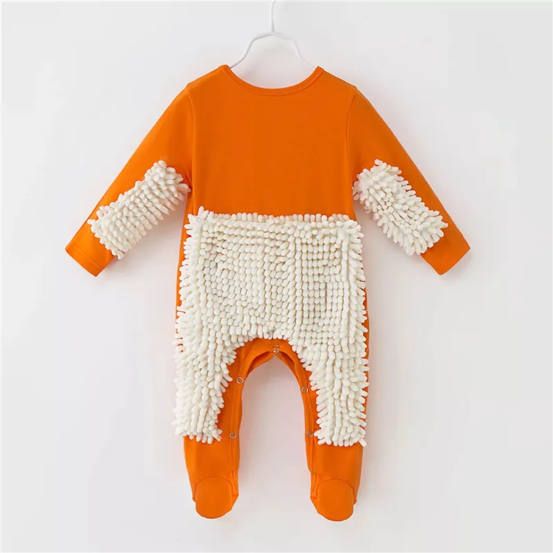 2019 New Baby Mop Vestiti Manica lunga Vestiti striscianti Tuta da bambino Tuta in cotone Infantile Pulizia Mop Suit Outfit Unisex Rompe Y4474994