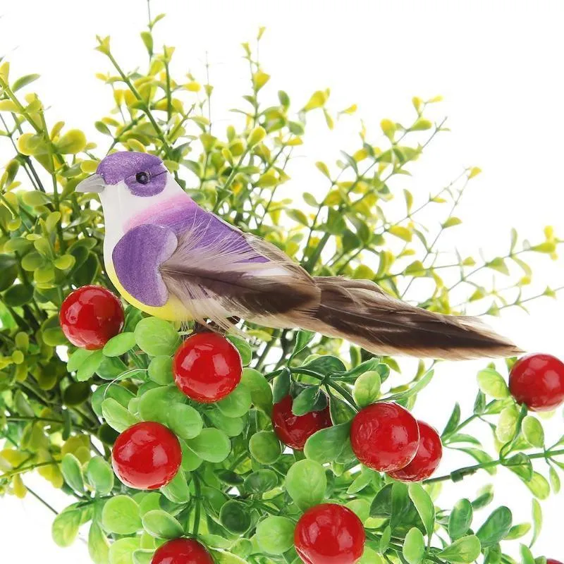 Kolorowe mini -symulacyjne ptaki Fałszywe sztuczne modelu zwierząt Miniaturowy ślub dom Ornament Dekoracja ogrodu C190416017833201
