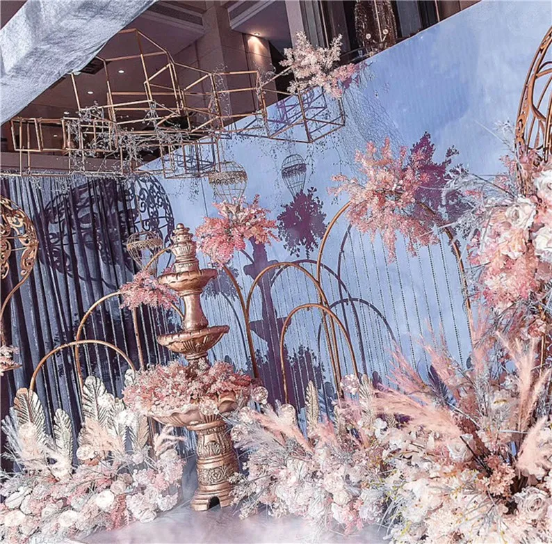 120 cm 180 cm de haut 5 pièces ensemble décoration acrylique transparente fleurs arc piliers de mariage support de toile de fond de mariage pour support de passerelle senyu01258g