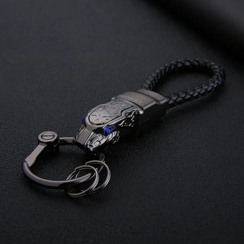 Luxury Men Women Car Key Chain Rhinestones Custom KeyChain High-Grade Purse Charm Jewelry Leather Rope Fathers Day Gift252m