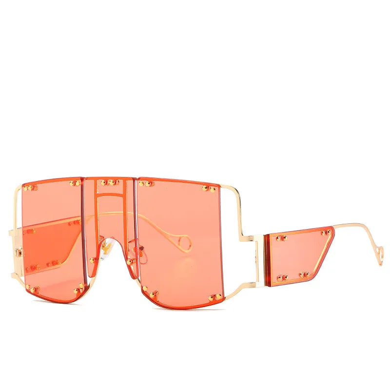 Übergroße Verlaufsbrille Frauen Luxusmarke Designer Siamese Sonnenbrille Großer Rahmen Vintage Eyewear UV400 Brille für Lady2372