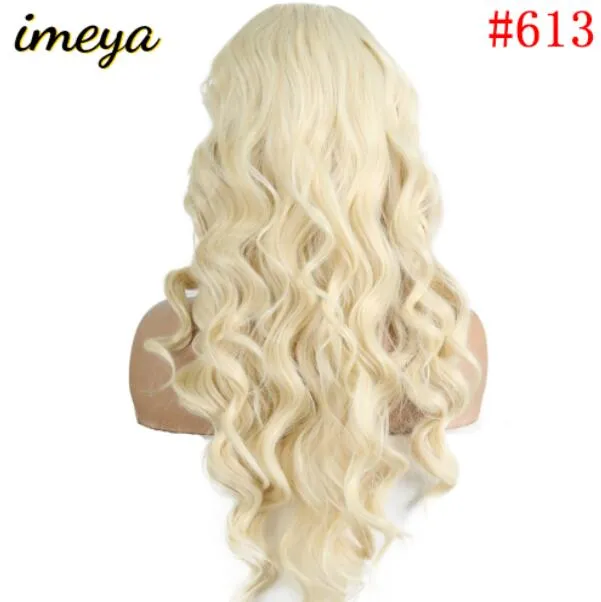 Perruque Lace Front Wig synthétique noire pour femmes, perruque Body Wave, sans colle, en Fiber résistante à la chaleur, avec frange, partie latérale, pleine densité9497615