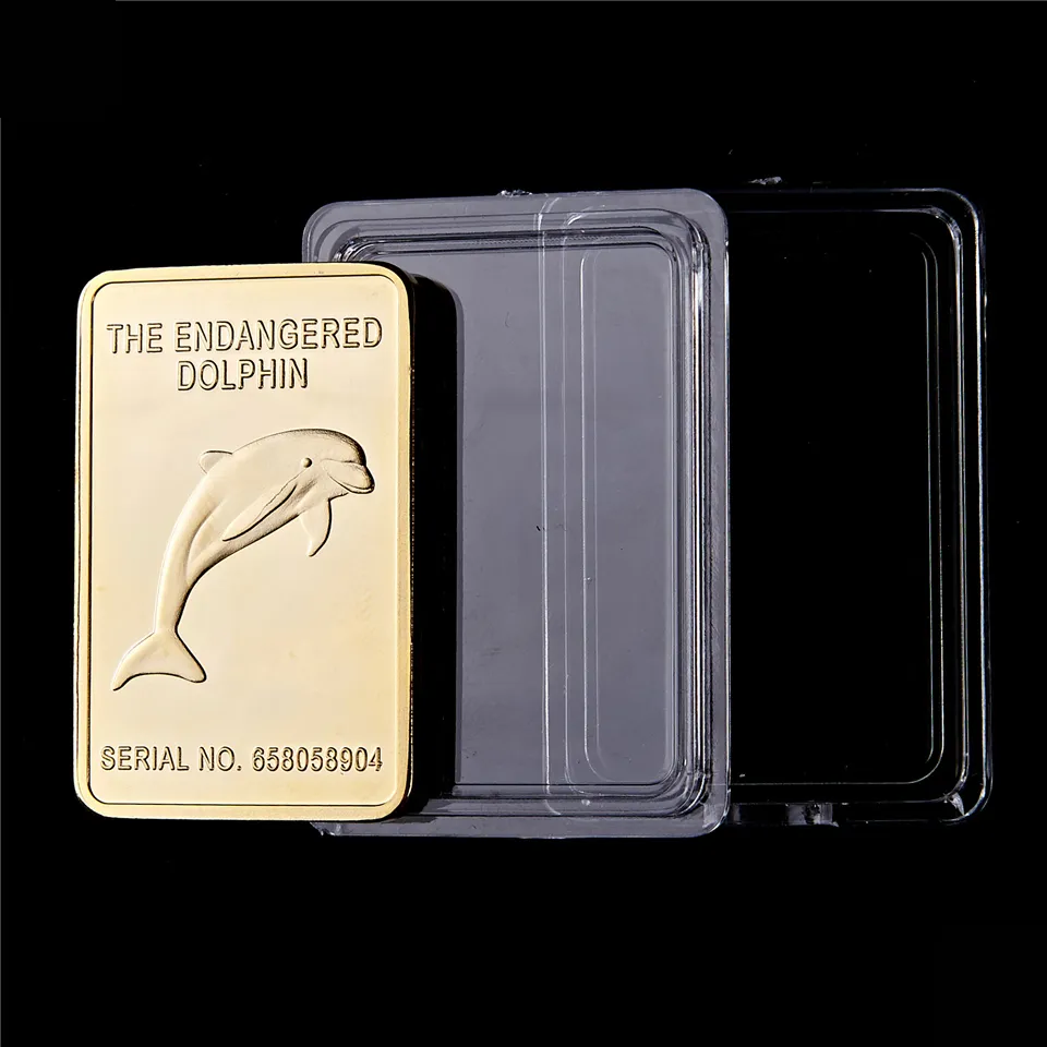 호주 동물 금도 도금 돌고래 기념 동전 공예 희귀 욕망 1oz Bullion Bar 기념품 장식 아트 배지 9388261