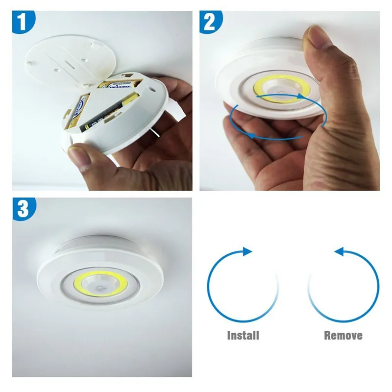 Dimbare LED-onderkastverlichting met afstandsbediening, op batterijen werkende kastenverlichting voor kledingkast Badkamerverlichting2714