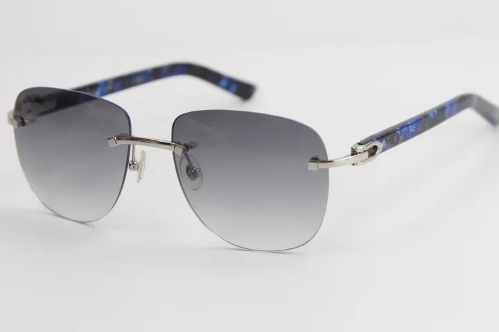 Decoratie Randloze Metaalmix Marmer Blauwe Plank 8200860 Zonnebrillen Mode Hoge Kwaliteit Zonnebrillen UV400 Brillen Mannelijke en Vrouwelijke Ho297a