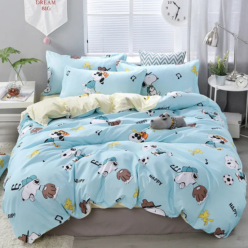 Designer Bed Comforters Set Bedding Set 100% Polyester Fiber Hushåll Kort växtkuddfäste täcke.
