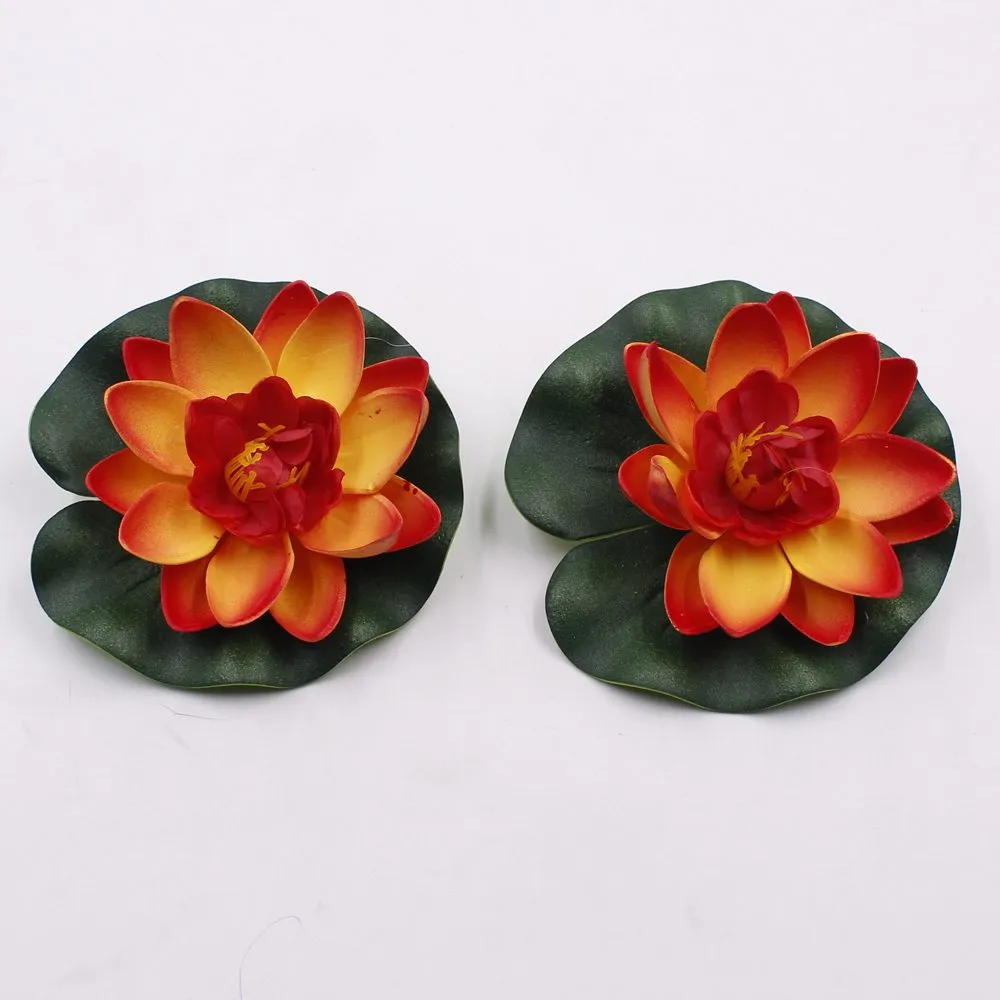 10cm Real Touch Artificial Lotus Flower mousse Lotus Fleurs d'eau Lily Piscine flottante Plantes de mariage Decoration Garden 227p