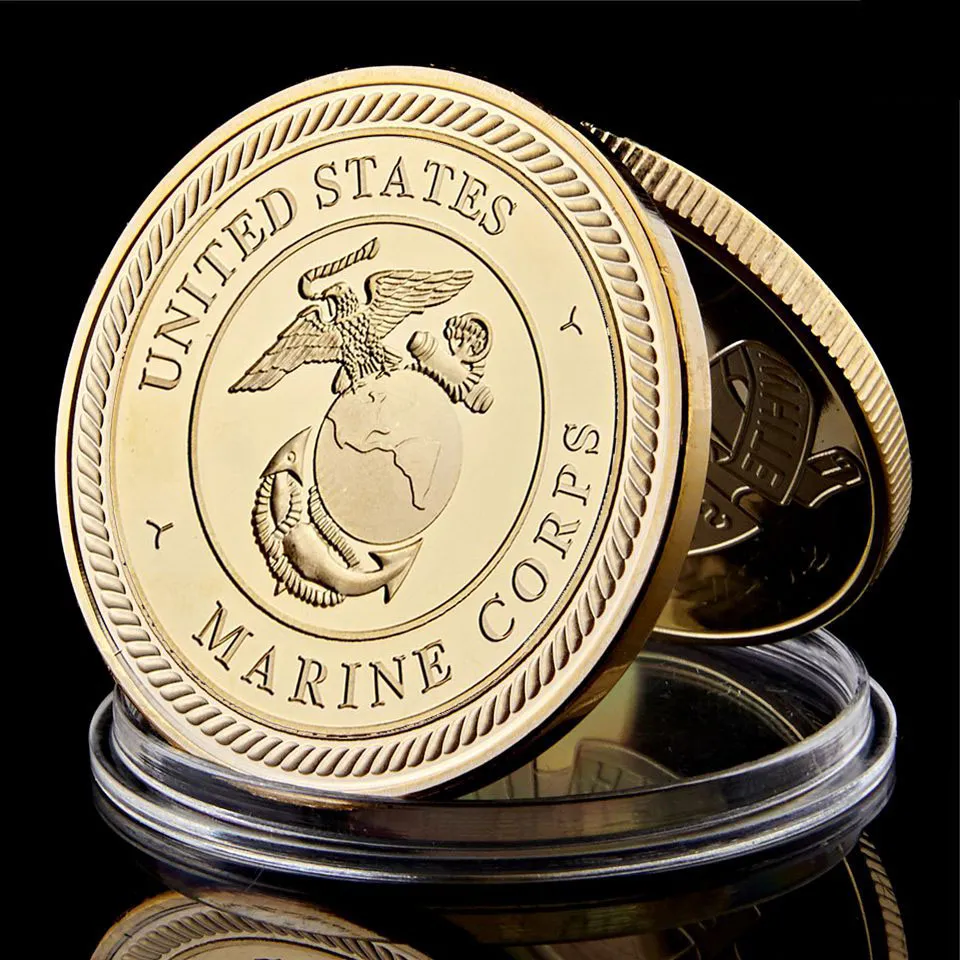 10 Stück SMC Challenge Coin Craft United States Marine Corps 72 Virgin Morale Coin Dating Service Vergoldetes Abzeichen3643048