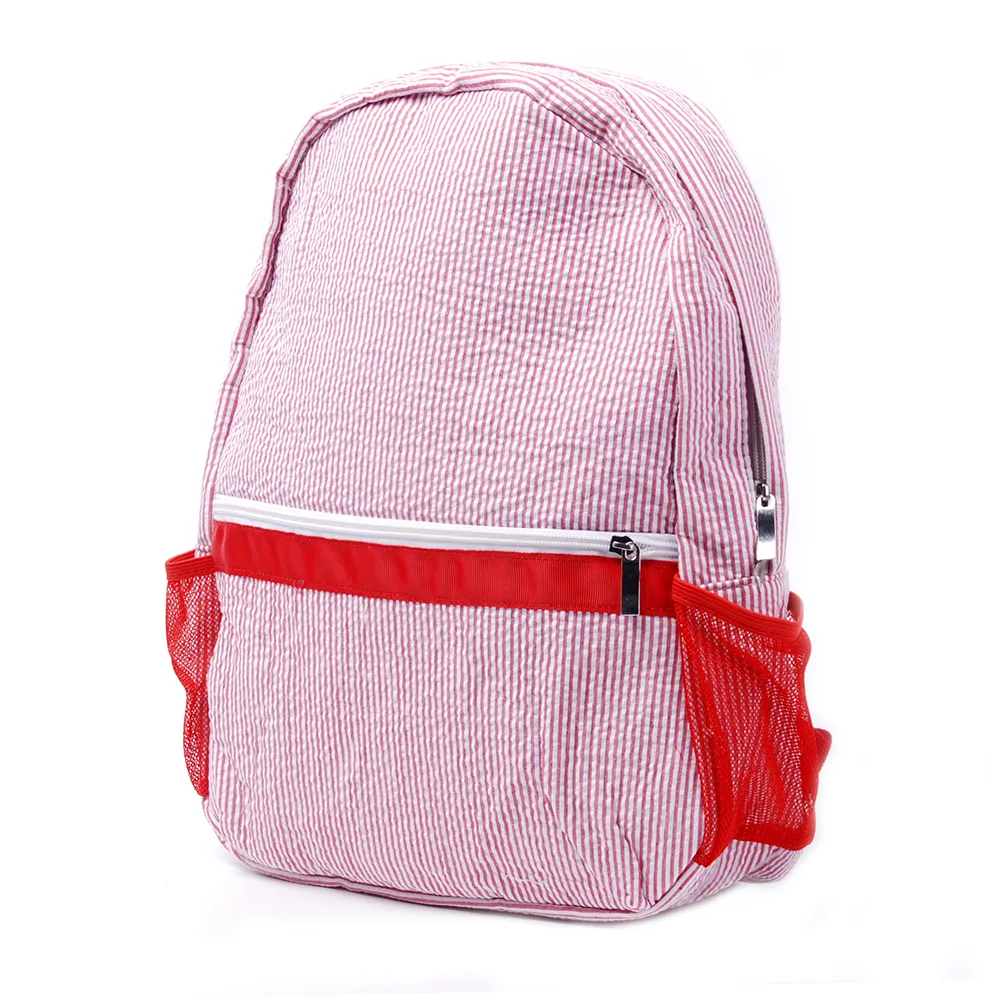 Borse scolastiche di Domil Seersucker Stripes Cotton Classic Backpack Soft Girl Backpack personalizzati Boy Dom031249o