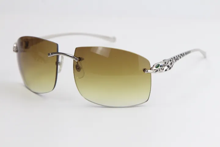 リムレスクラシックモデルメタルヒョウシリーズサングラスファッション高品質のメガネ大型サングラス男性とFEM223U