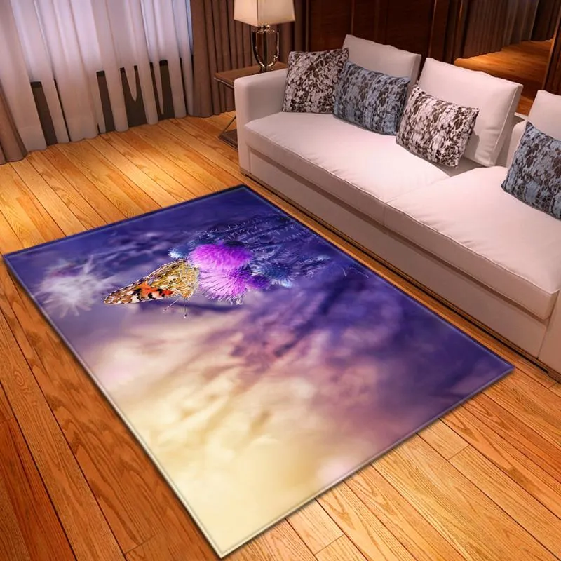 Schmetterlings Teppiche Home Schlafzimmer Dekorative Bodenmatten modernes Wohnzimmer Nicht ruhig dicke Mattenkindkriechen 3D Drucken große Teppiche1988