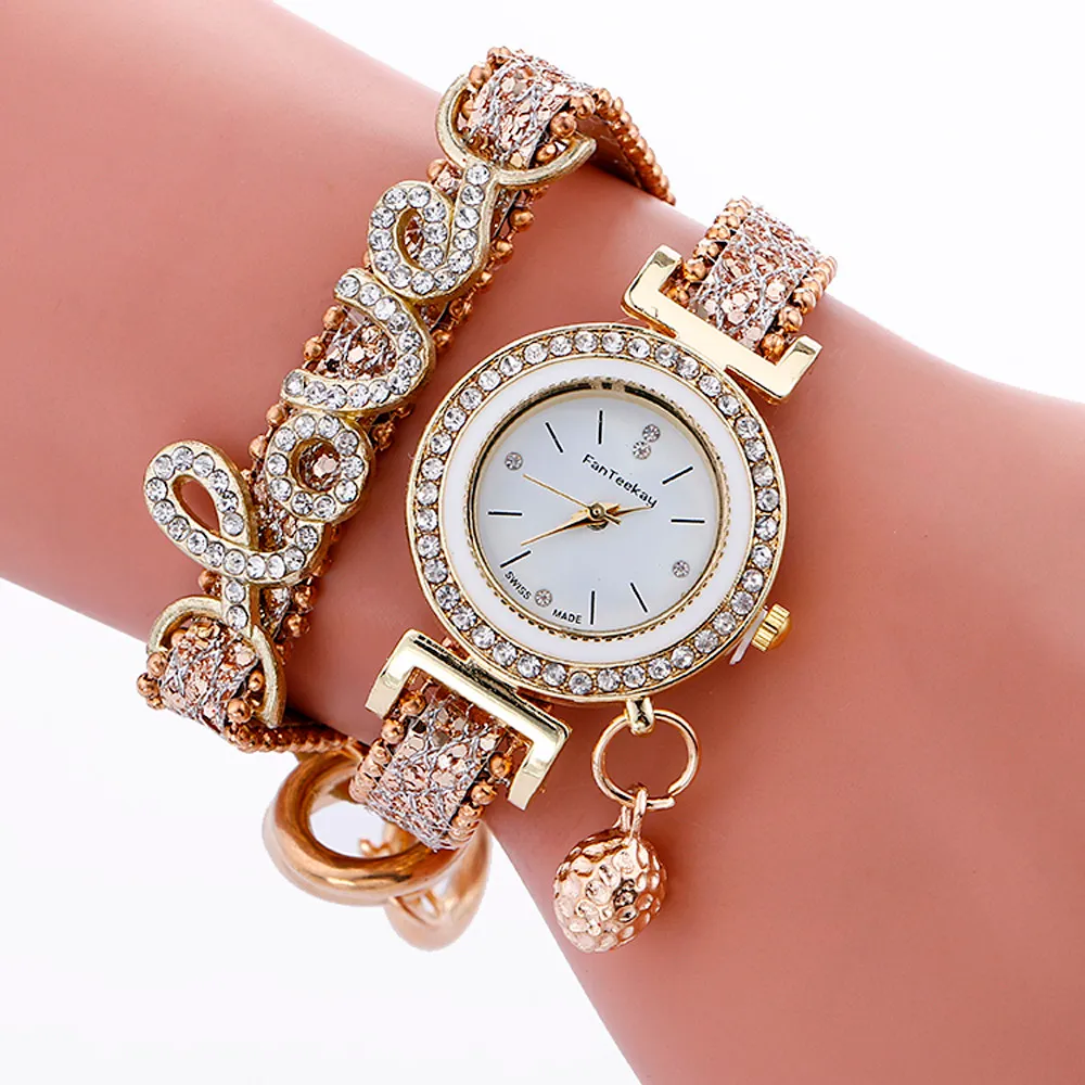 Élégant Simplicité Tissage Bracelet Dame Femme Montre-Bracelet Robe Horloge Cadran Rond Déclaration Montres Reloj de mujer de moda # 21336Z