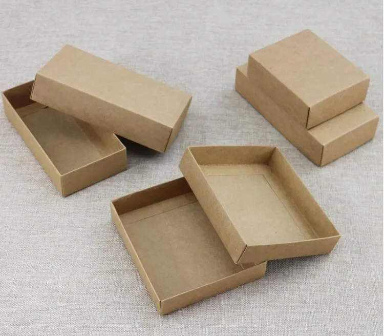 10 sizes Kraft Black White Cardboard Box With Lid Kraft Paper Blank Carton Box DIY Craft Gift Packaging Boxes238J