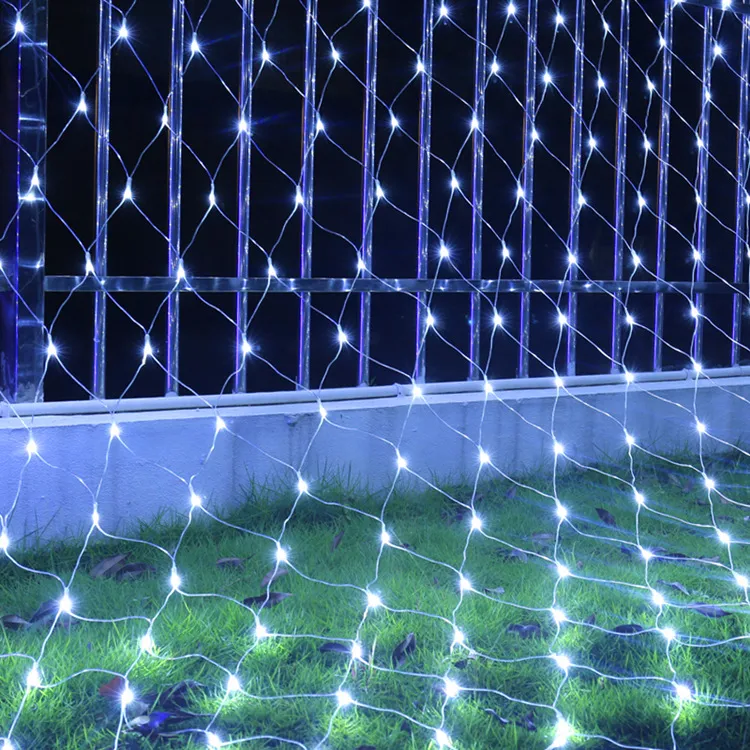 LED Net Mesh String Light 10x8m 6x4m 3x3m 3x2m 1 5x1 5m 8 Lägen 110V 220V Fairy Decorative Lights Christmas Wedding Square Park DE284D