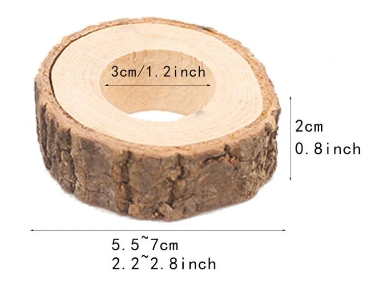 Ahşap daire peçete halkaları doğal ahşap peçete sahibi zanaat yapmak için el tablo diy projeleri düğün 306h