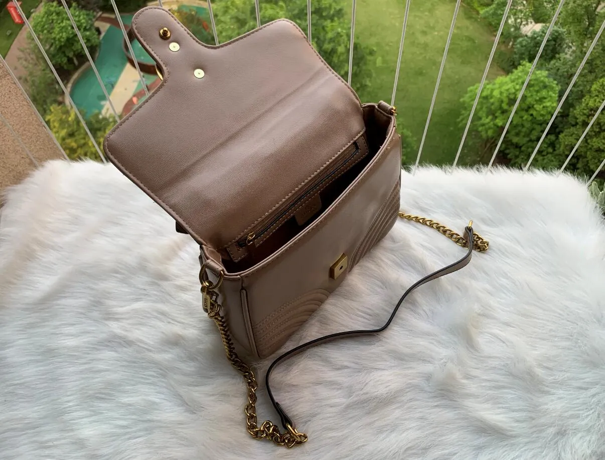 Top Quality Women Shoulder bag gold and silver chain bag Crossbody Pure color handbag crossbody Messenger tote bag purse 231i