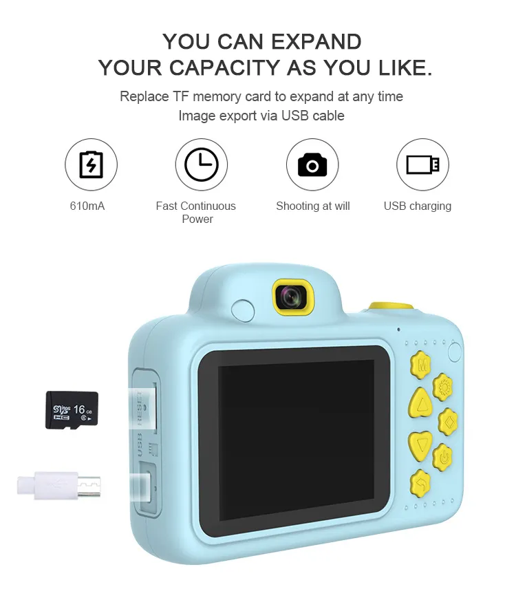 Nyligen mini -uppladdningsbar C3 Kids Camera 1080p HD Children Digital Front Bakre Selfie Cameras Child Camcorder LCD Screen Gift7405783