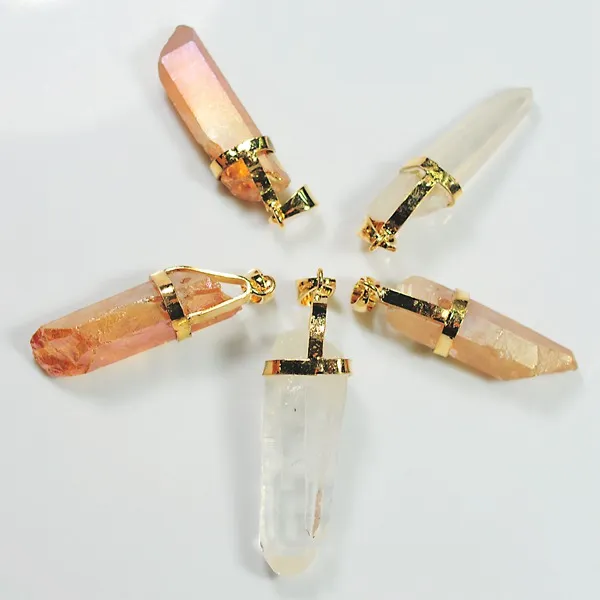 Naturlig kvarts kristallkolonn hängande kristallkluster halsband damer smycken samling Populär atmosfär enkel