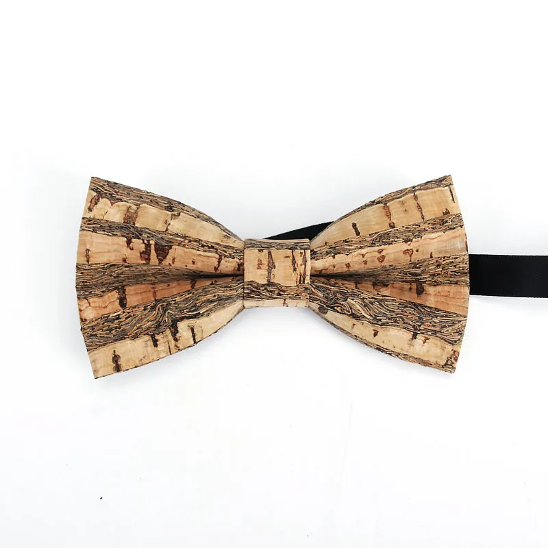 Zupełnie nowy Cork Wood Men's Mat Towić drewniany pasek kręgowe krawaty ręcznie robione w kratę bowtie dla mężczyzn akcesoria na przyjęcie weselne.