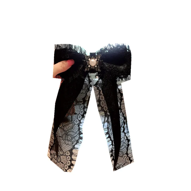 Ins Fashion Women Party Personality Pearl Bow Knot Ladies Pins High Quality Black White Brooches6587887