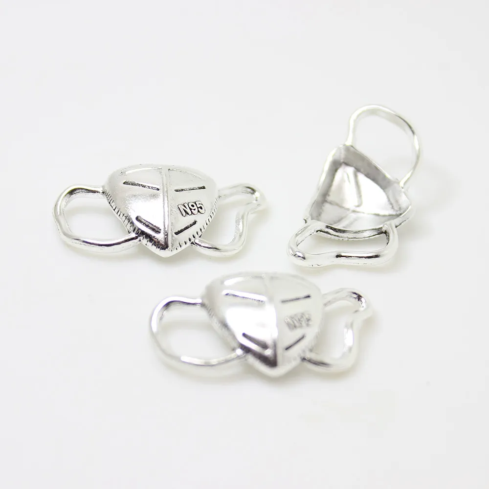 -- Mask Charm 30x15x4 5mm Antique silver tone Alloy Mask Charms Pendants Conector DIY for Jewellery Making necklace270L