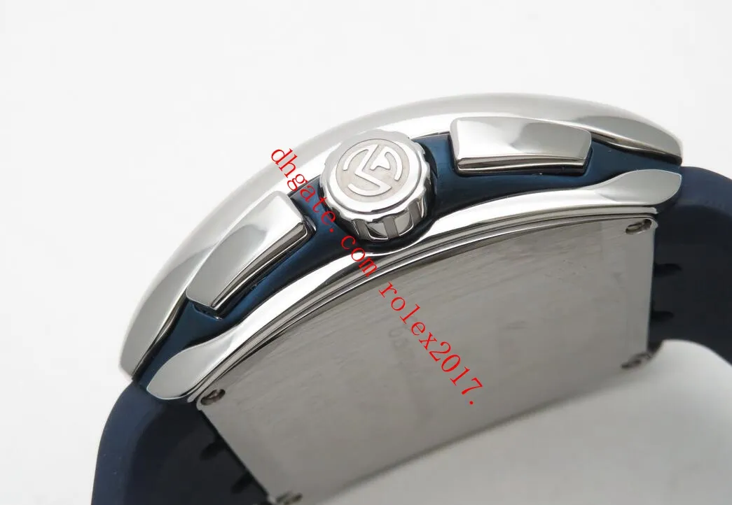 남성용 제품 Vanguard 44mm Watch 7750 Valjoux 자동 움직임 기능 크로노 그래프 시계 블루 다이얼 폭발 Numer211e