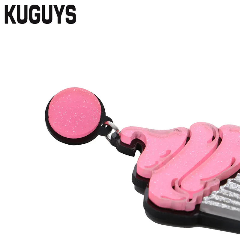 Kuguys mode smycken rosa akryl droppörhängen för kvinnors tårta trendiga dingle örhänge269q