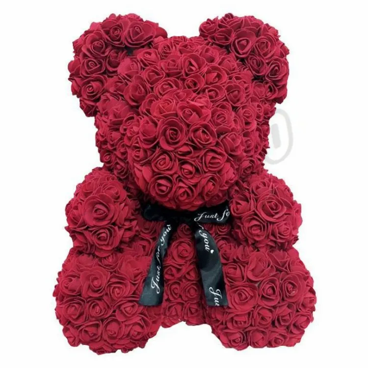 25 cm Rose Bear Simulation Flower Creative Gift Soap Rose Teddy Bear Birthday Present Hug Bear T8G018256V