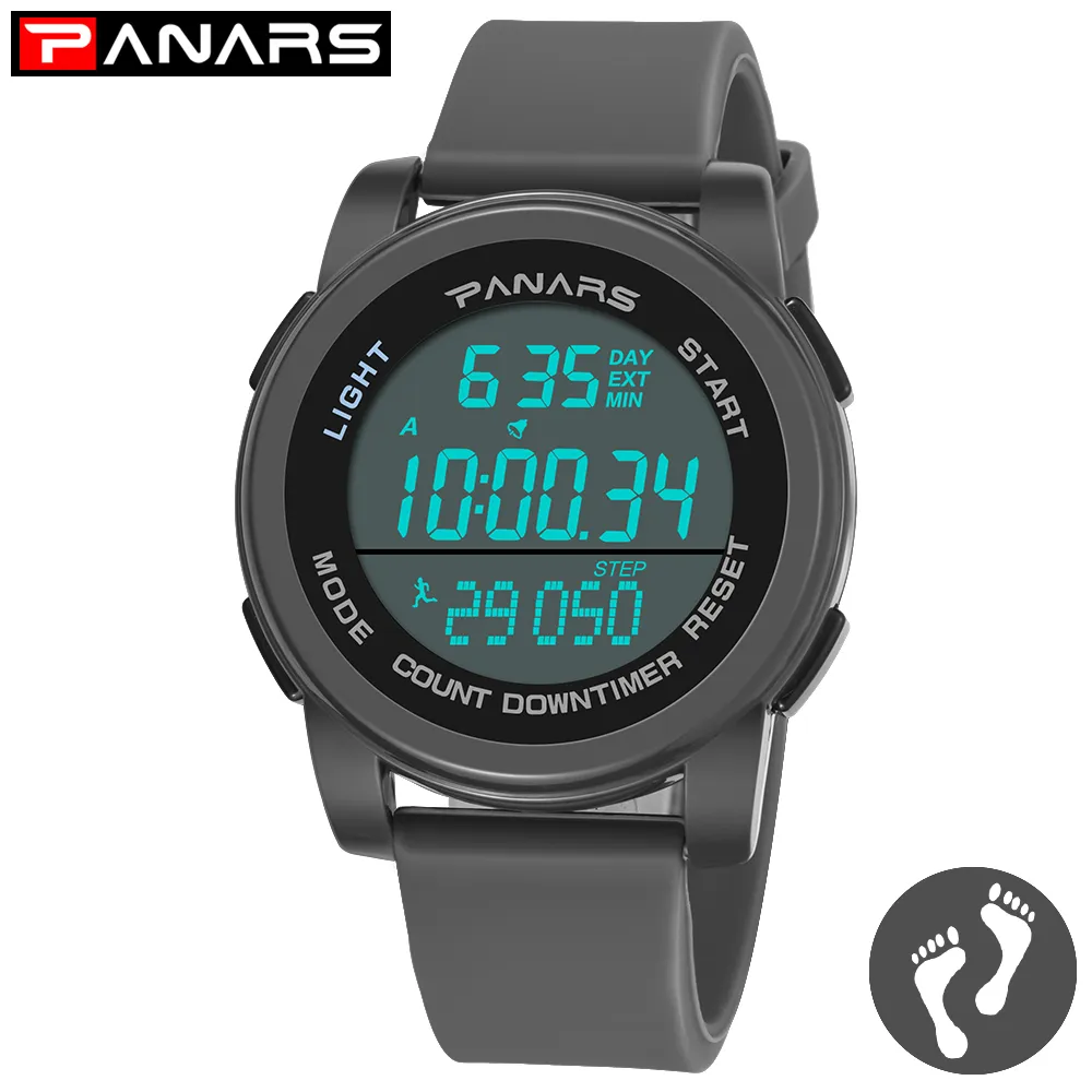 PANARS nouvelle mode montres Mans Sports de plein air lumineux numérique montre-bracelet chronomètre de plongée étanche LED antichoc 8108257m