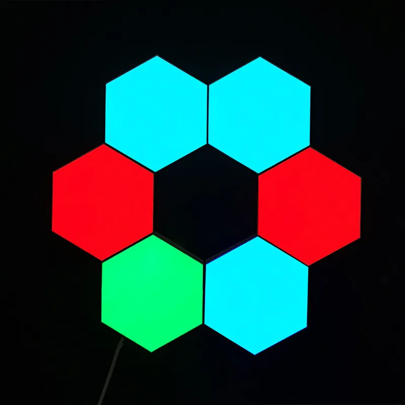Färgglad Diy Quantum Light Touch Sensor Färgförändrande nattlampa 6st 10st Modular Hexagonal LED Wall Bedroom278w