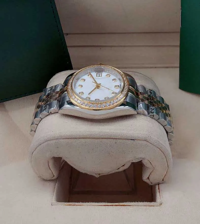 Высокое качество розовое золото модные женские часы с бриллиантами 31 мм дата просто сапфировые водонепроницаемые автоматические механические часы спортивные женские 2645