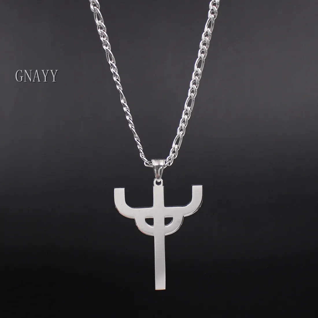 jewelry 32 42mm size Gothic Punk Judas Priest Necklace Stainless Steel Men's Favorite Pendant merch logo symbol Char293E