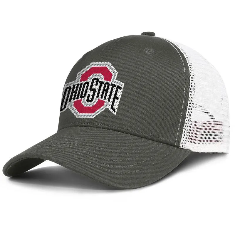 Ohio State Buckeyes Football-Logo Mesh-Mesh-Mütze für Herren und Damen, verstellbare Trucker-Meshcap, coole Vintage-Team-Baseballmützen mit altem Aufdruck 4095521