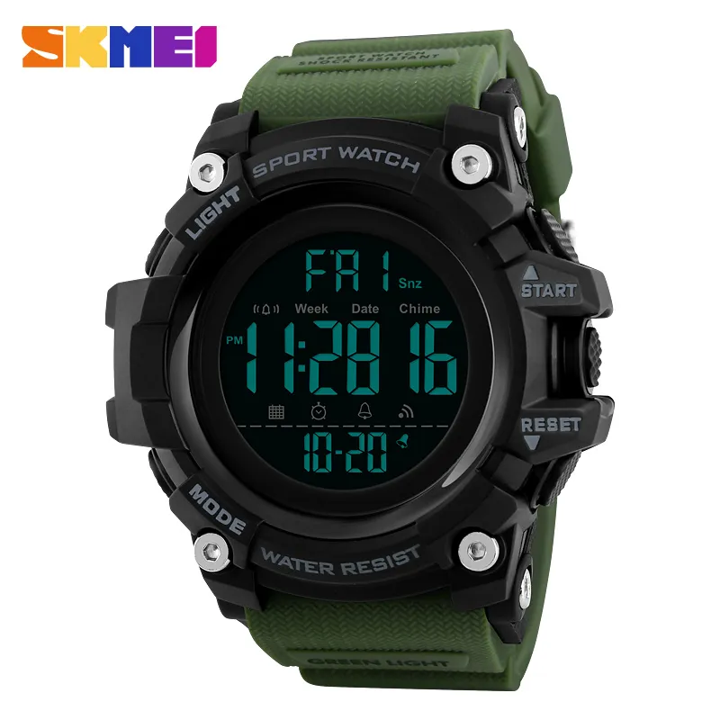 SKMEI Outdoor Sport Horloge Mannen Countdown Wekker Fashion Horloges 5Bar Waterdicht Digitaal Horloge Relogio Masculino 1384233F