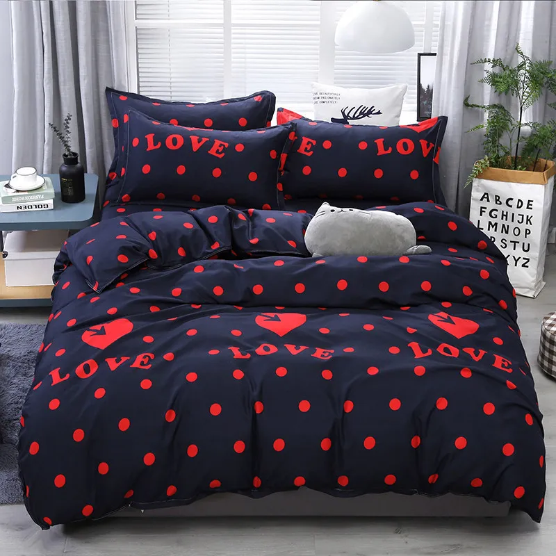 designer bed comforters sets Bedding Set 100 Polyester Fiber Household Brief Plant Pillowcase Duvet Cover Sets Comfortable blanke7927985