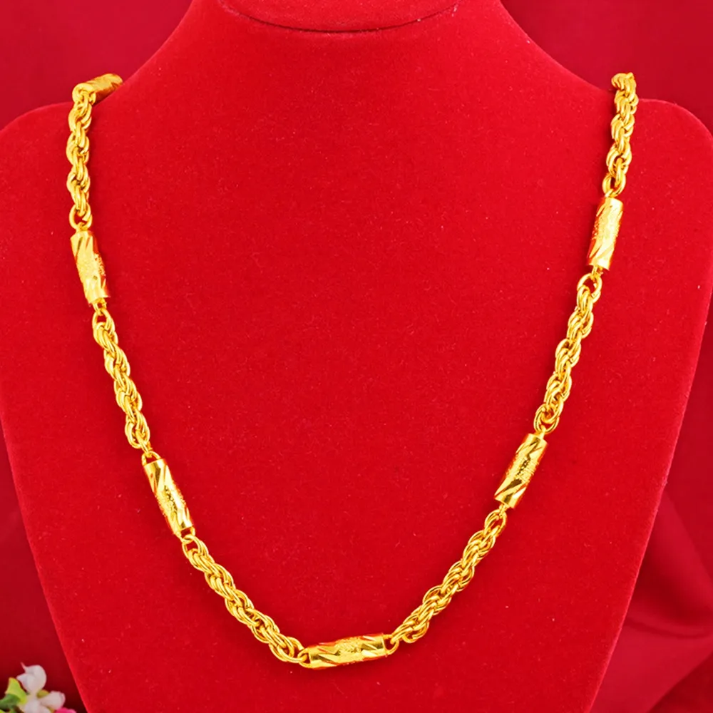 Collana personalizzata Hiphop Collana personalizzata in oro giallo 18 carati con corda piena stile geometrico uomo247P