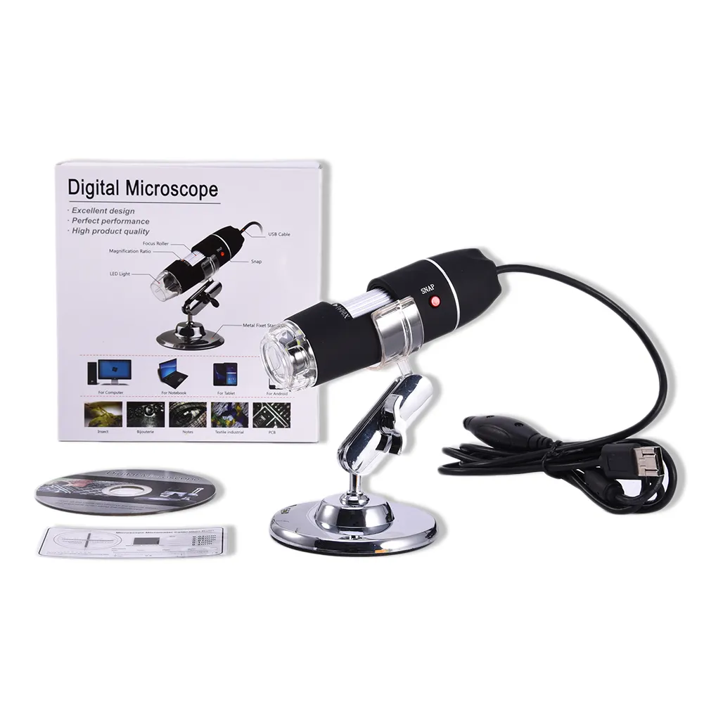 1600X 1000X 500X LED Digital MicroScope USB Endoskop Camera MicroScopio förstoring Electronic Stereo Desk Loupe Microscopes T200528378788