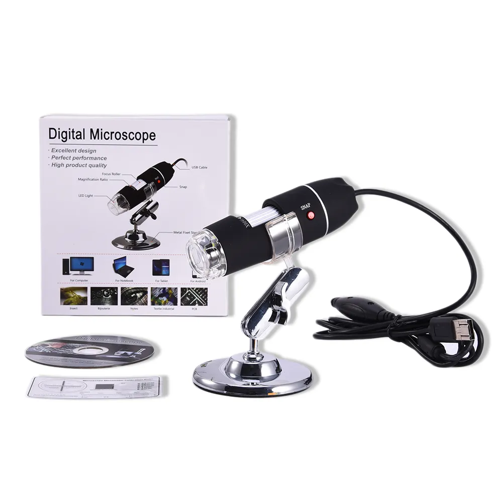 1600X 1000X 500X LED Microscopio digitale USB Endoscopio Fotocamera Microscopio Lente d'ingrandimento Stereo elettronico da tavolo Microscopi con lenti T20052276E