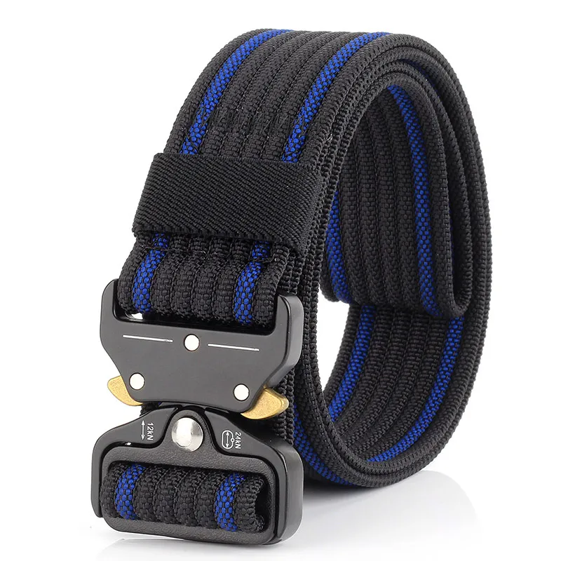 Utomhusmän Taktiskt bälte Nylon Army Metal Buckle Midjebälte för män Snabbfrisläppande tunga strap Militära justerbara bälten 3 8248Y