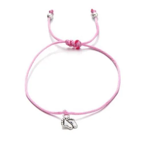 Lovely Double Feet Family Wish Bracelets Simple Red String Charms Gift2391